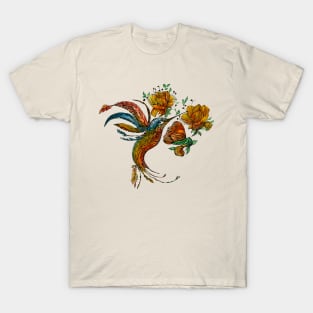 Colibri (hummingbird) flower theme T-Shirt